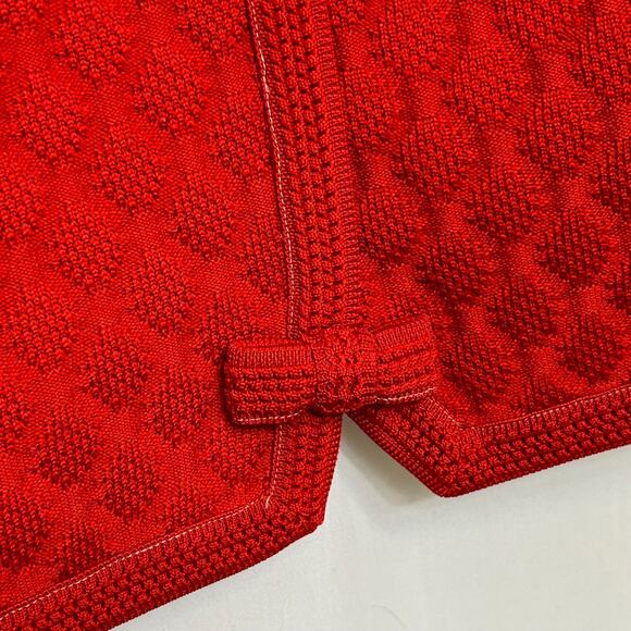 Young Viewpoint Fashion Knit Vintage Red Knit Top With Bow at Bottom - Picture 3 of 8